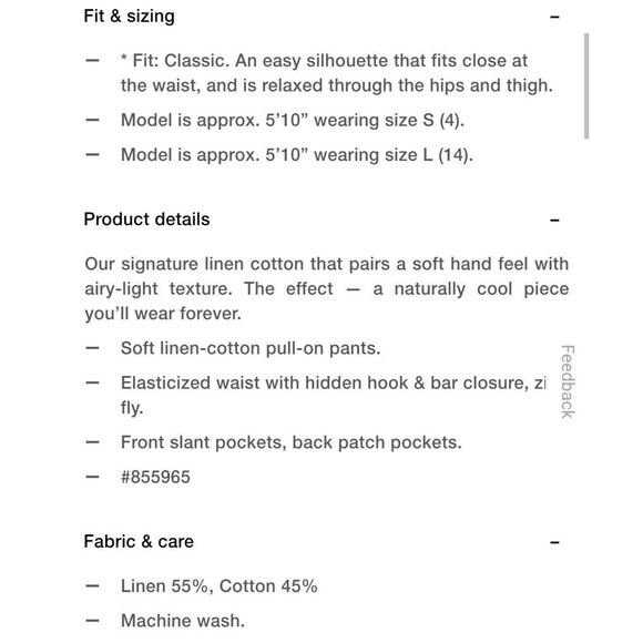 New Gap Linen Blend Pull On Wide Leg Pants Size Extra Large XL Black NWT 39"x28" - Picture 7 of 16